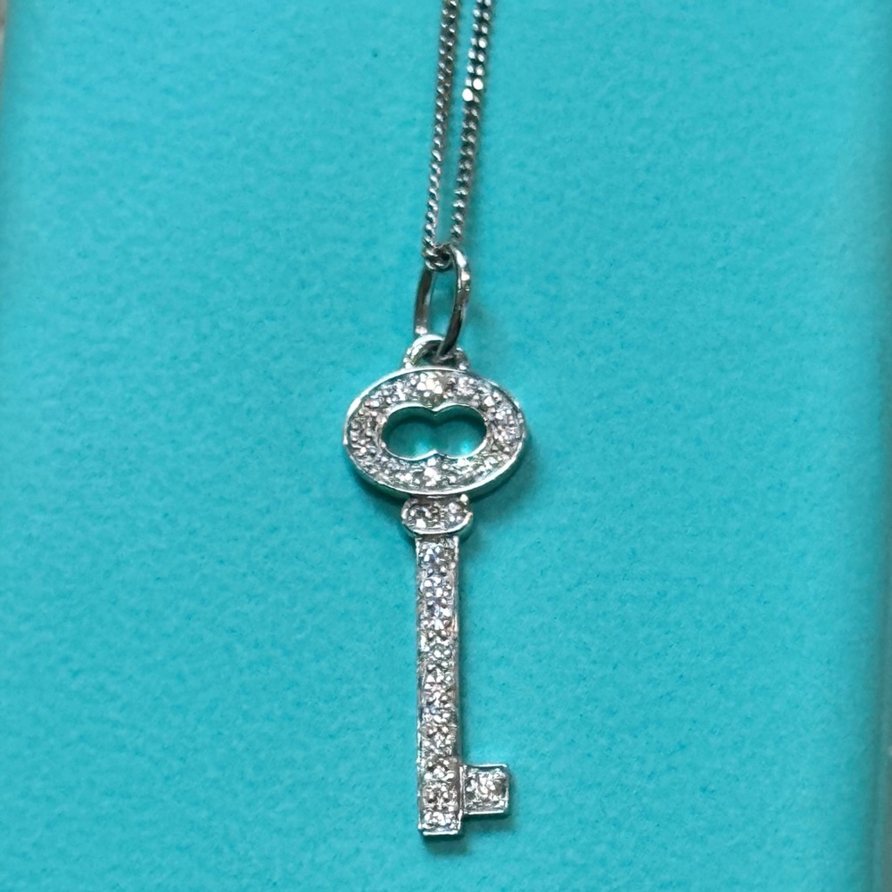 Tiffany & Co. 18K Diamond Vintage Oval Key Pendant